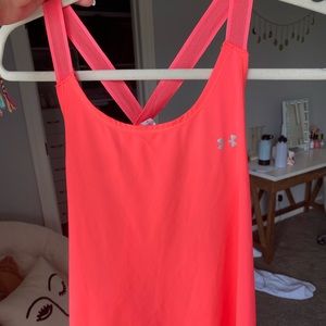 Neon pink under armor tank